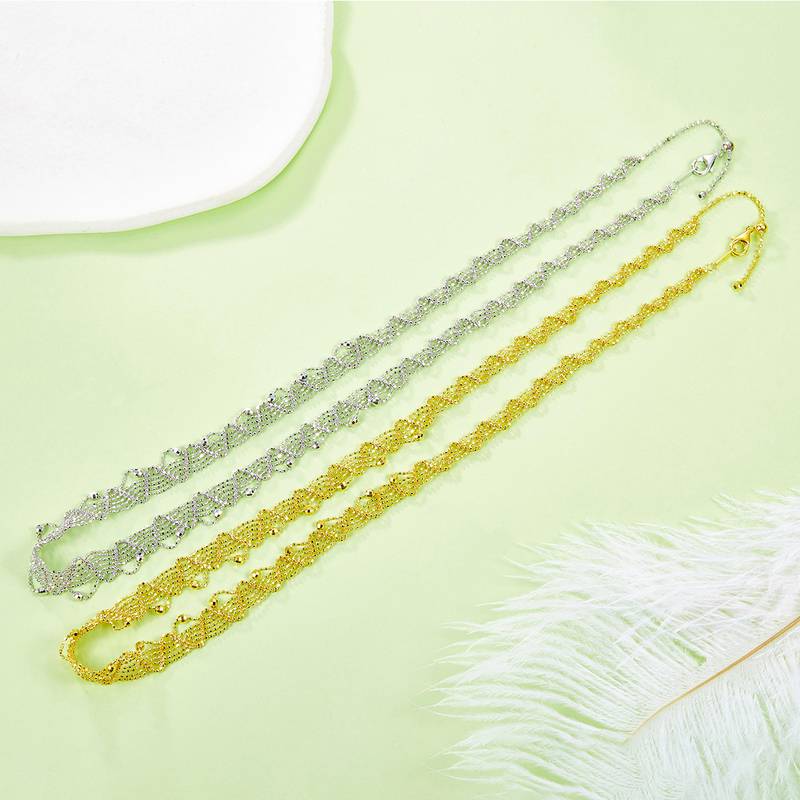 K019款S925银镀18K金意大利蕾丝编织工艺Affordable LuxuryNecklace