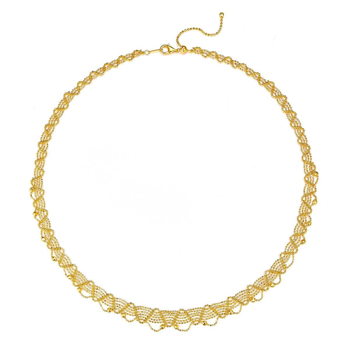 K019款S925银镀18K金意大利蕾丝编织工艺Affordable LuxuryNecklace