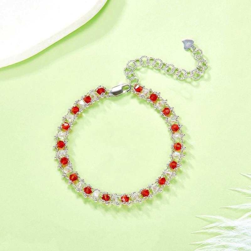 B020/B021/B024款S925银镀18K金合成水晶意大利编织工艺Bracelet