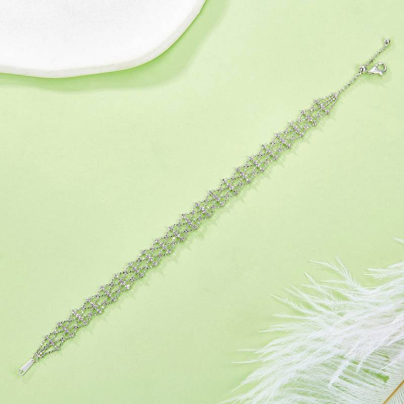 B013款S925银镀18K金意大利蕾丝编织工艺Bracelet