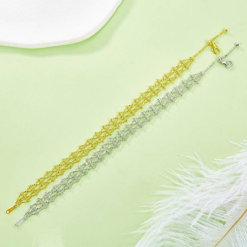 B013款S925银镀18K金意大利蕾丝编织工艺Bracelet