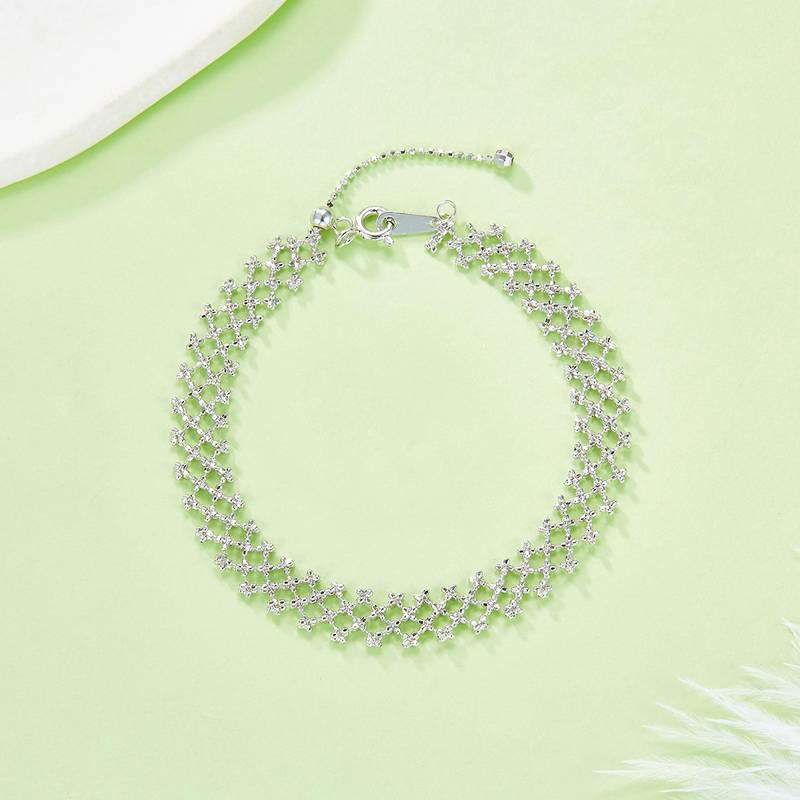 B011款S925银镀18K金意大利蕾丝编织工艺Bracelet