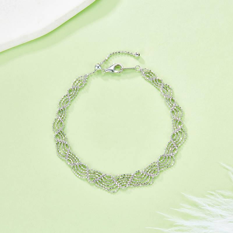 B010款S925银镀18K金意大利蕾丝编织工艺Bracelet