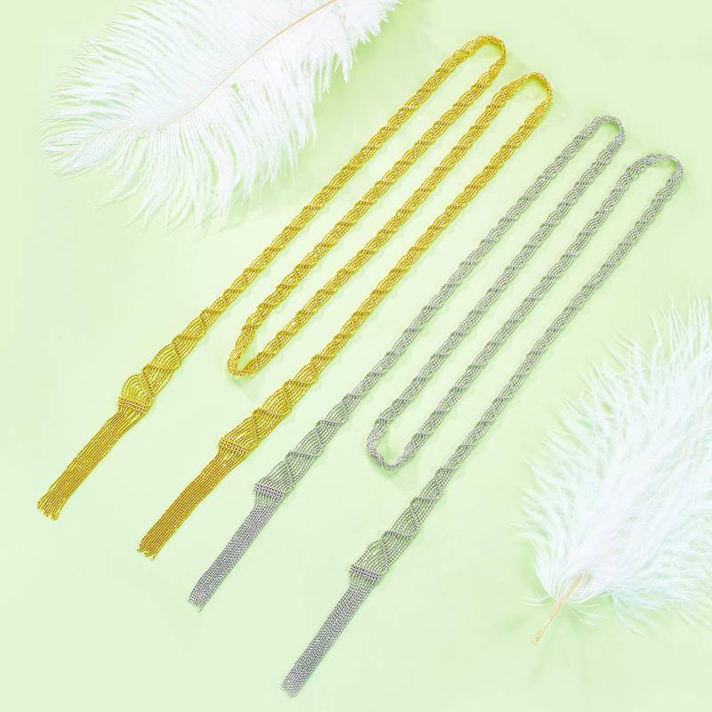 N004款S925银镀18K金意大利蕾丝编制工艺长款Necklace