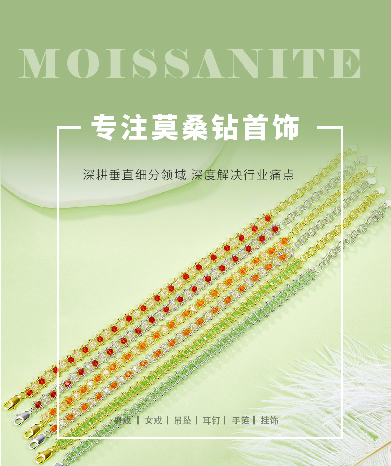 B020/B021/B024款S925银镀18K金合成水晶意大利编织工艺手链 - 1