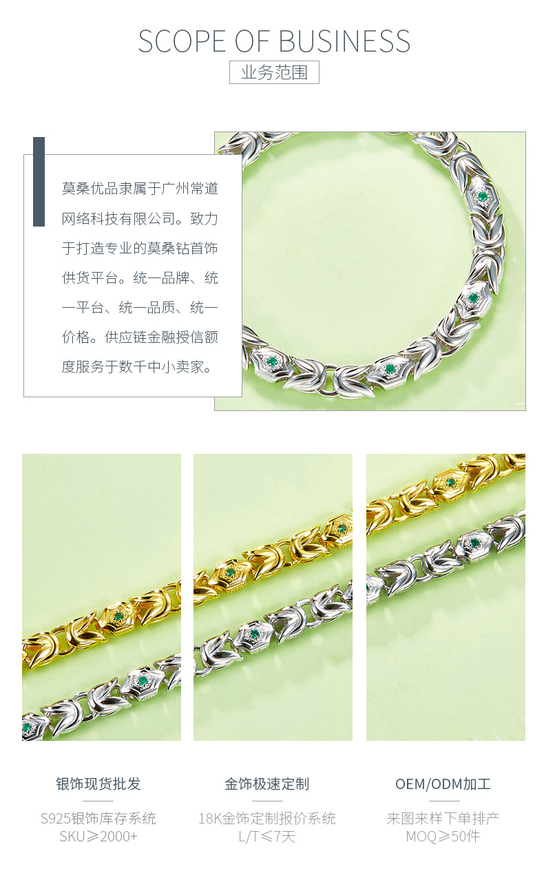 B019款S925银镀18K金培育祖母绿高级轻奢手链 - 3