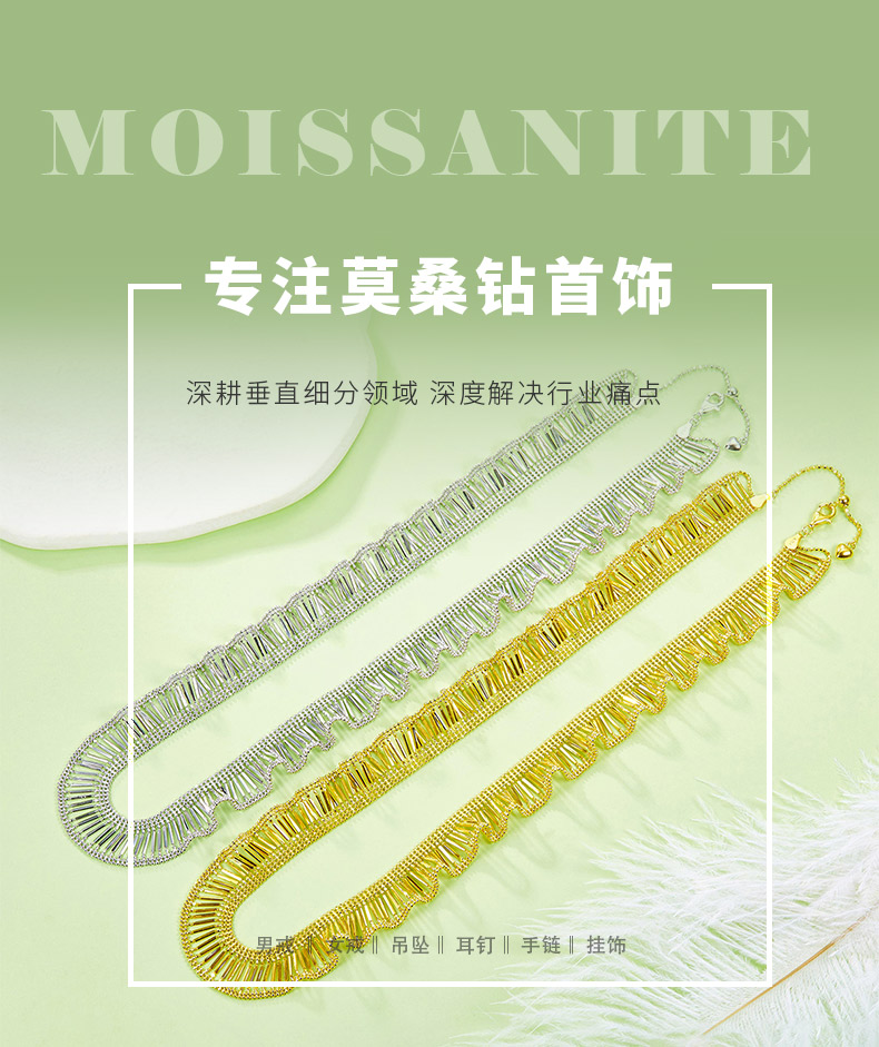 K012款S925银镀18K金意大利编织工艺高级轻奢闪耀项链 - 1