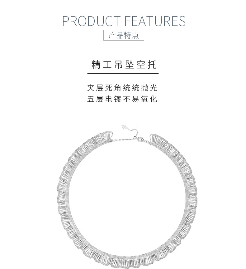 K012款S925银镀18K金意大利编织工艺高级轻奢闪耀项链 - 5