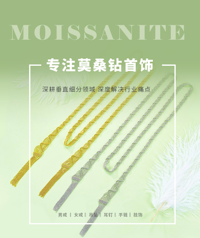 N004款S925银镀18K金意大利蕾丝编制工艺长款项链 - 1