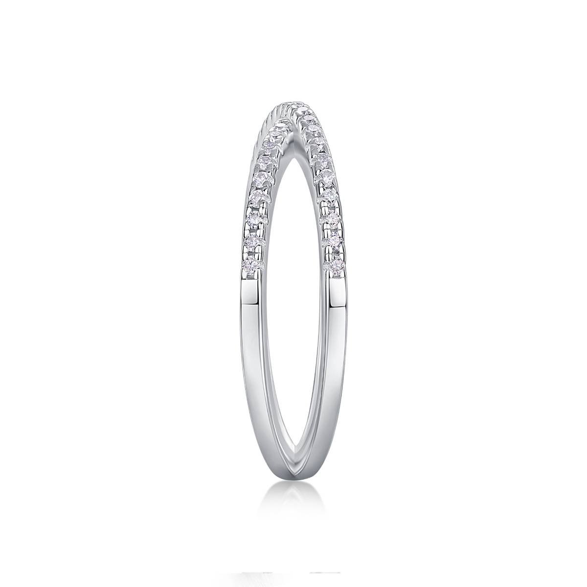R13178款S925银镀18K白金女戒莫桑钻厘石0.246CT
