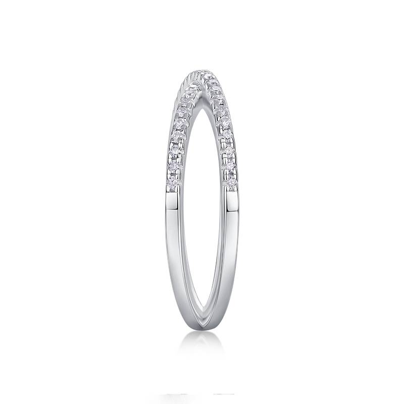 R13178款S925银镀18K白金Women's RingMoissanite厘石0.246ct