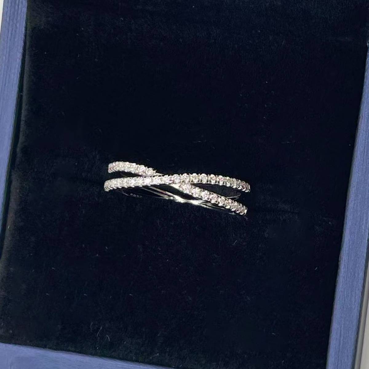 R13178款S925银镀18K白金女戒莫桑钻厘石0.246CT