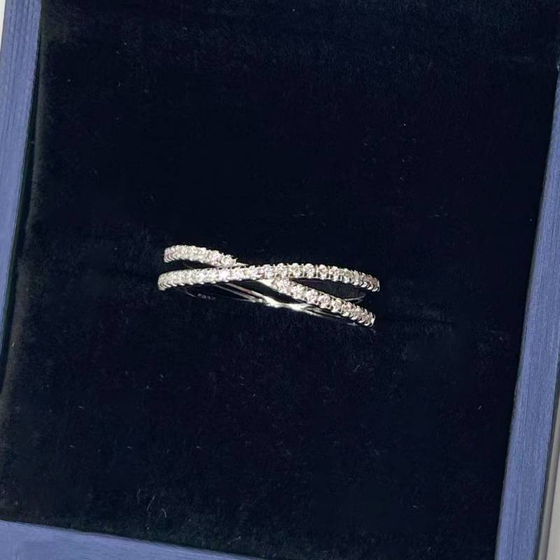 R13178款S925银镀18K白金Women's RingMoissanite厘石0.246ct