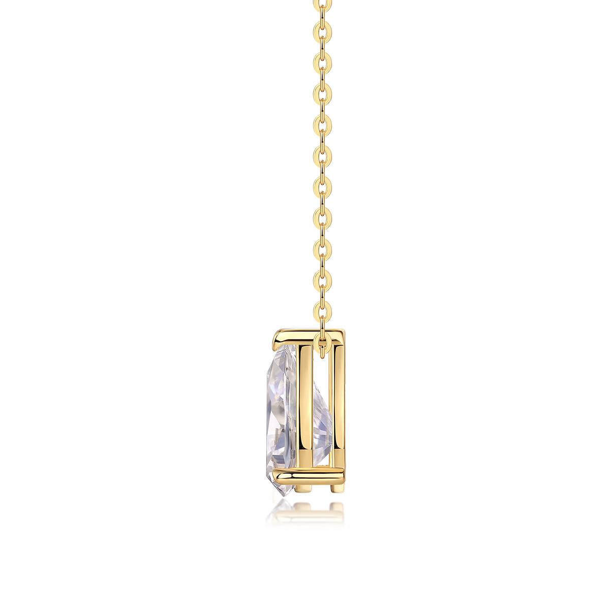 P15166款S925银镀18K黄金梨形MoissaniteAffordable LuxuryNecklace