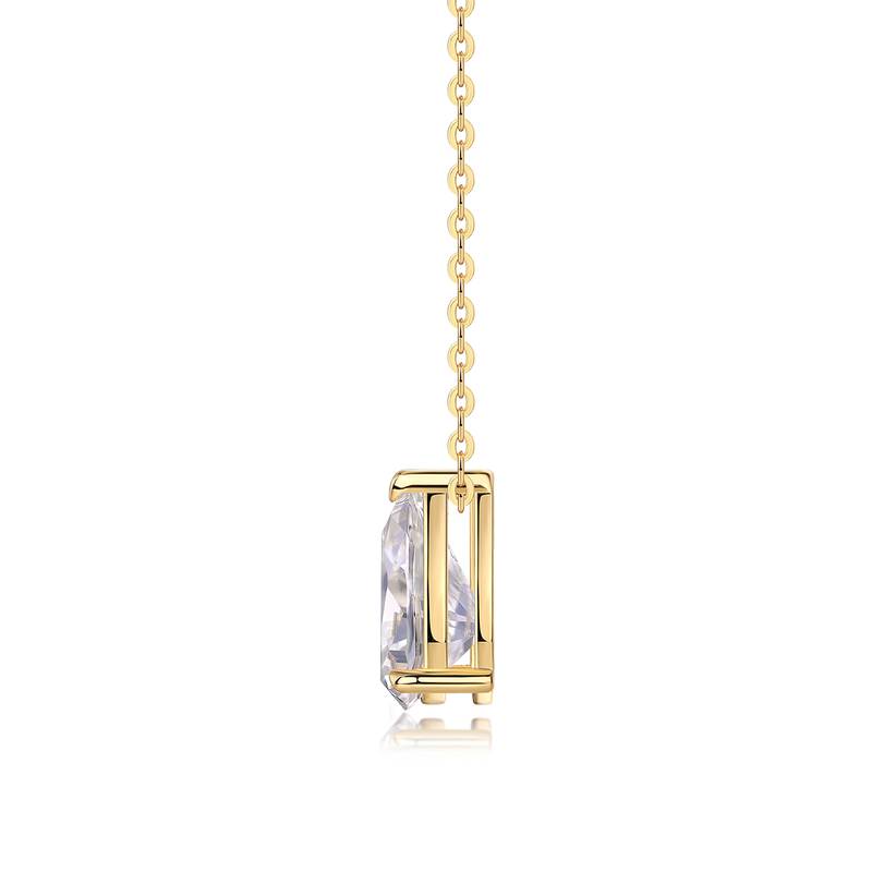 P15166款S925银镀18K黄金梨形MoissaniteAffordable LuxuryNecklace
