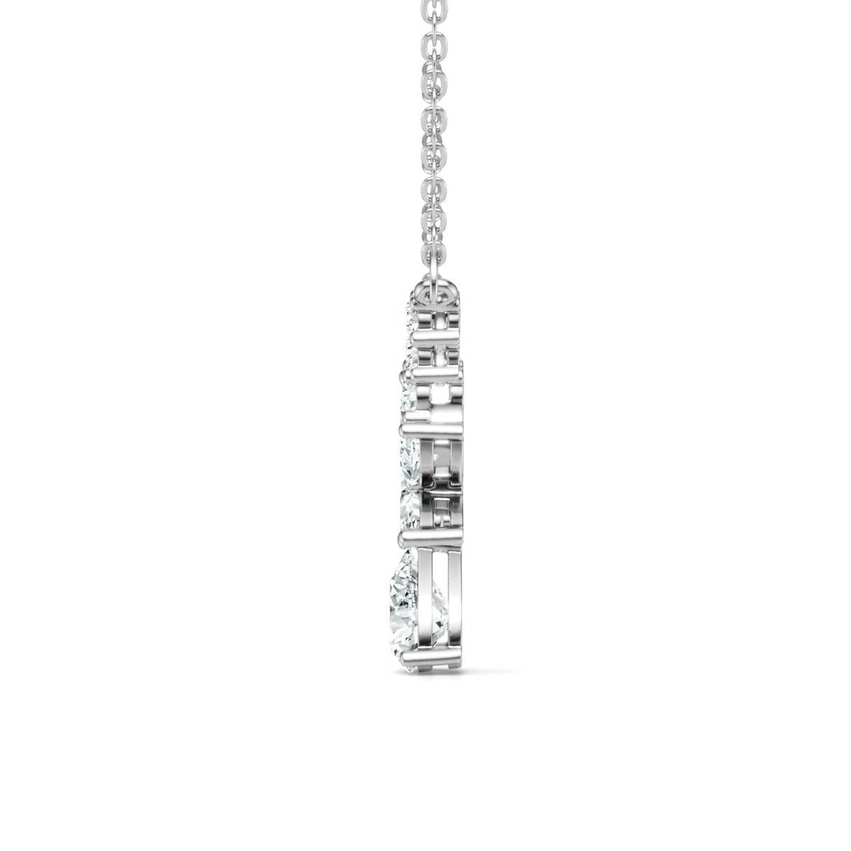 N16328款S925银镀18K白金水滴Moissanite群镶Affordable Luxury锁骨链3.44ct