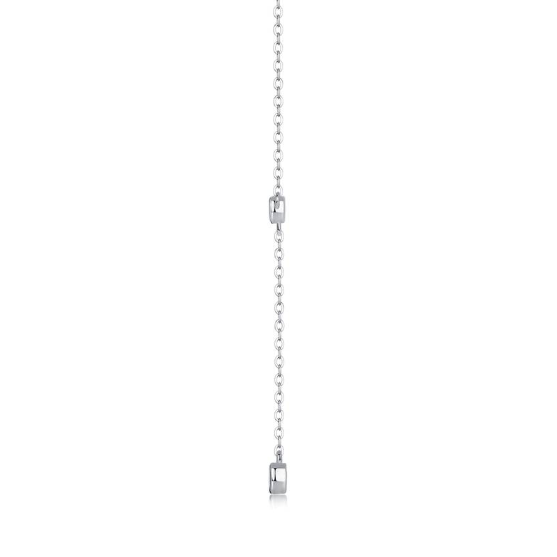 N13450款S925银镀18K白金小水泡MoissaniteY字Necklace0.16ct