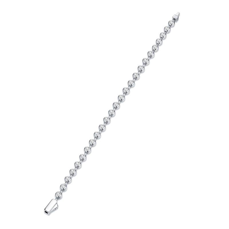 L15872款S925银镀18K白金泡泡莫桑钻手链2.2ct