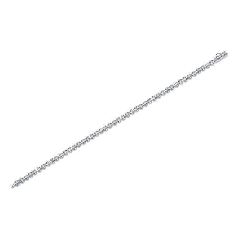 L12877款S925银镀18K白金Moissanite满钻Bracelet1.41ct