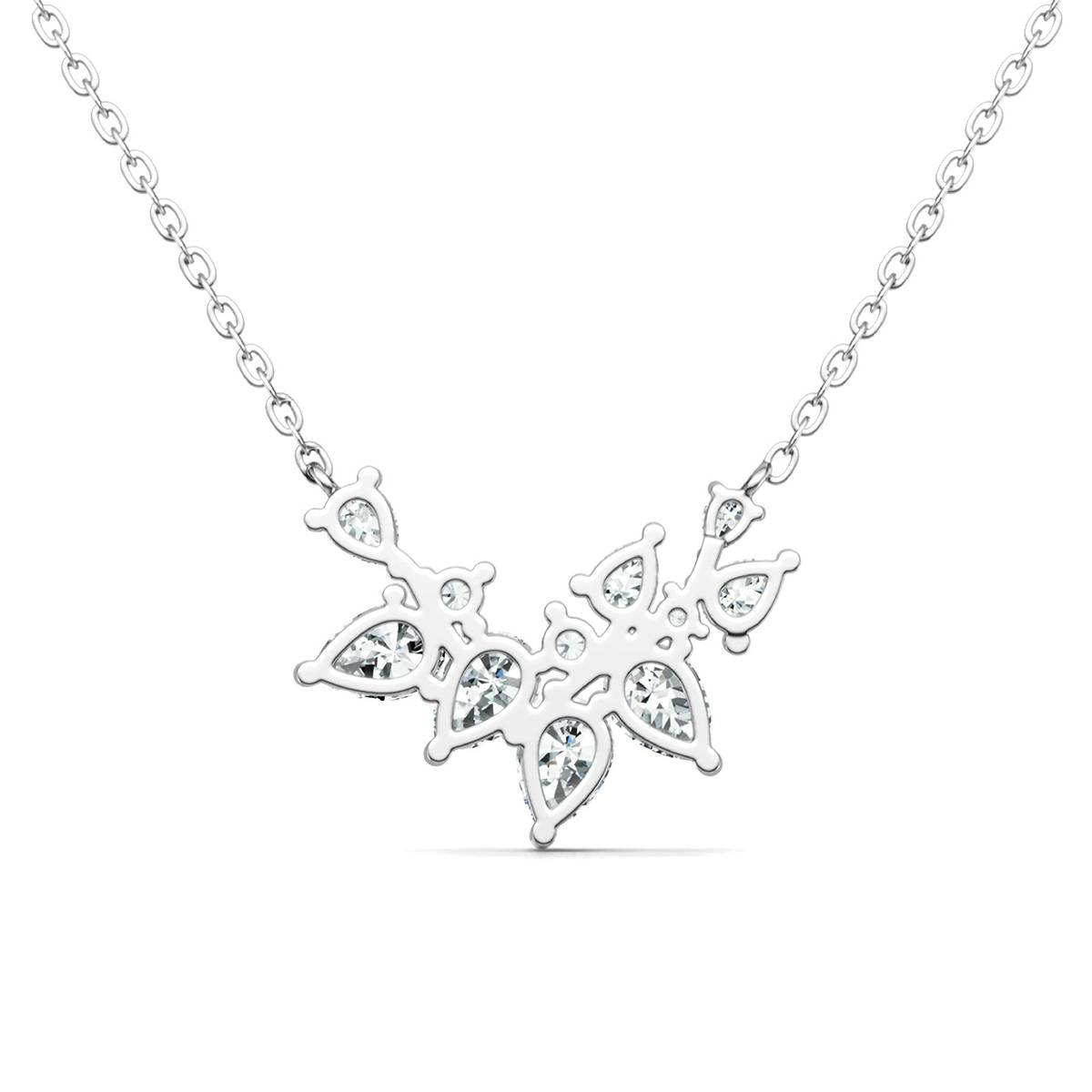 N16350款S925银镀18K白金莫桑钻轻奢项链3.21ct