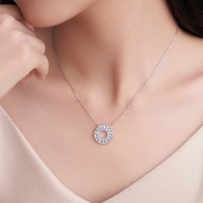 SN0221202款S925银镀18K金Moissanite圆满Necklace1.03ct