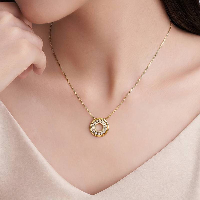 SN0221202款S925银镀18K金Moissanite圆满Necklace1.03ct