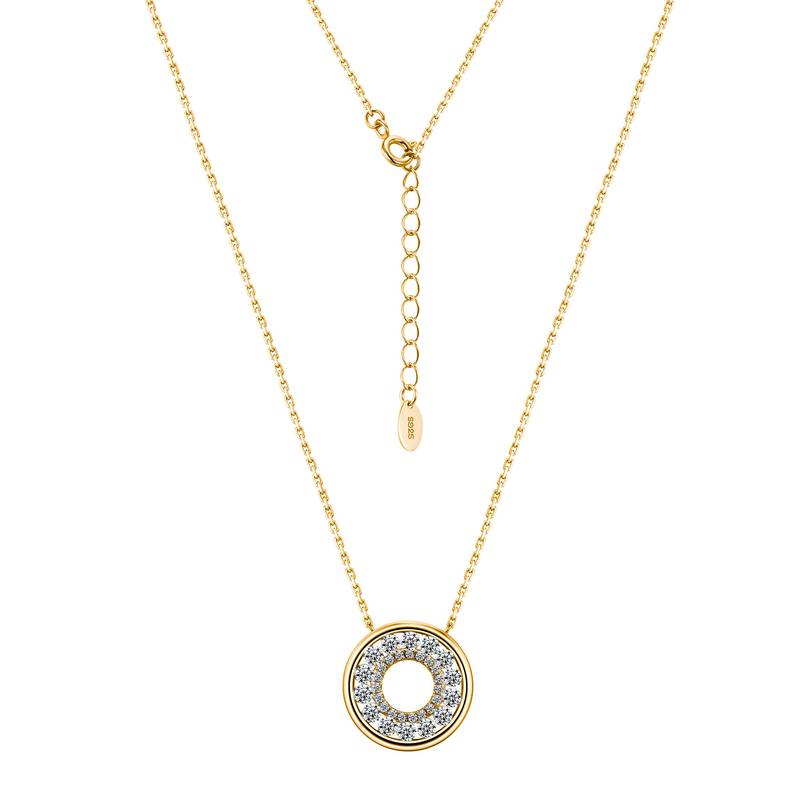 SN0221202款S925银镀18K金Moissanite圆满Necklace1.03ct