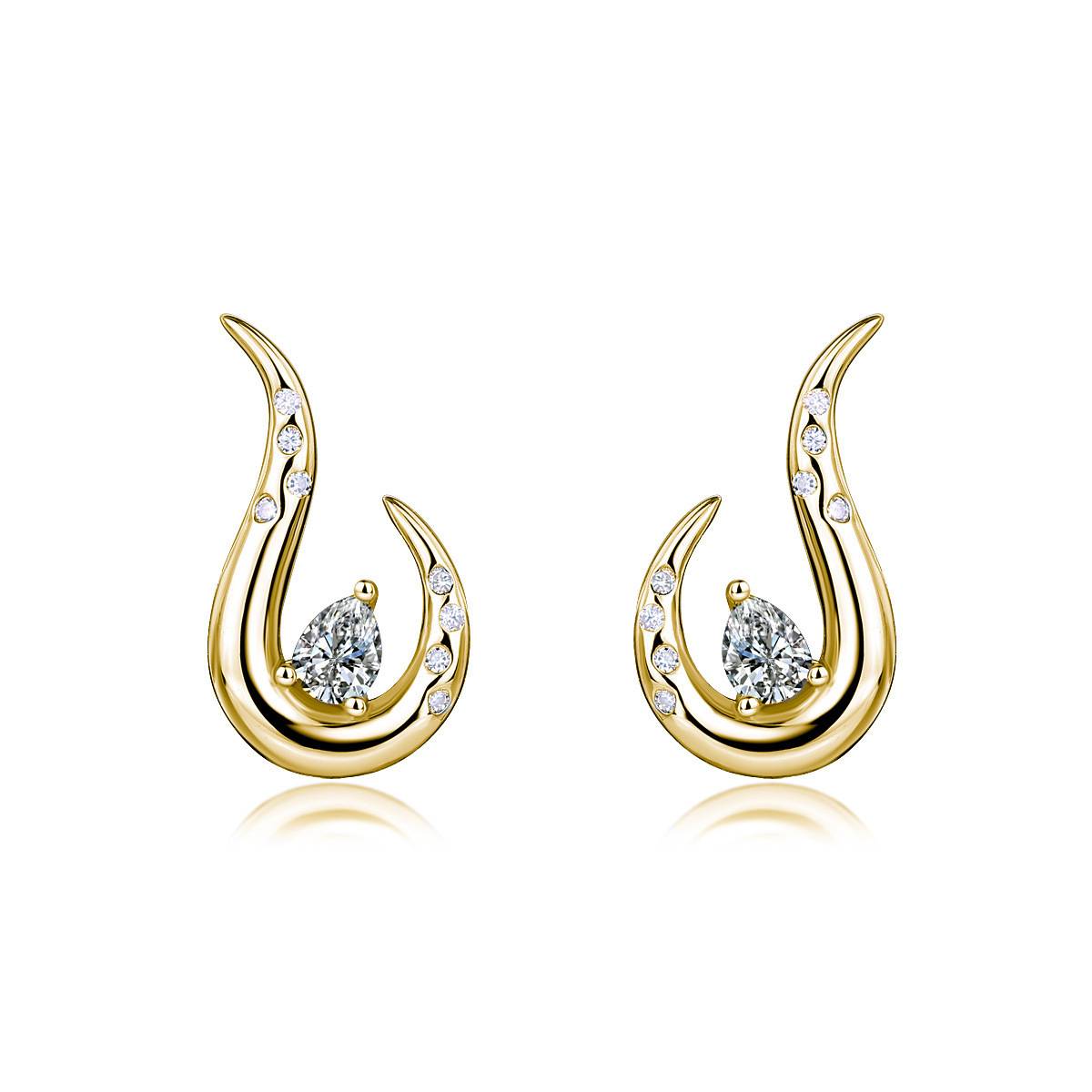 SE0722804款S925银镀18K金Moissanite个性Stud Earring0.7ct