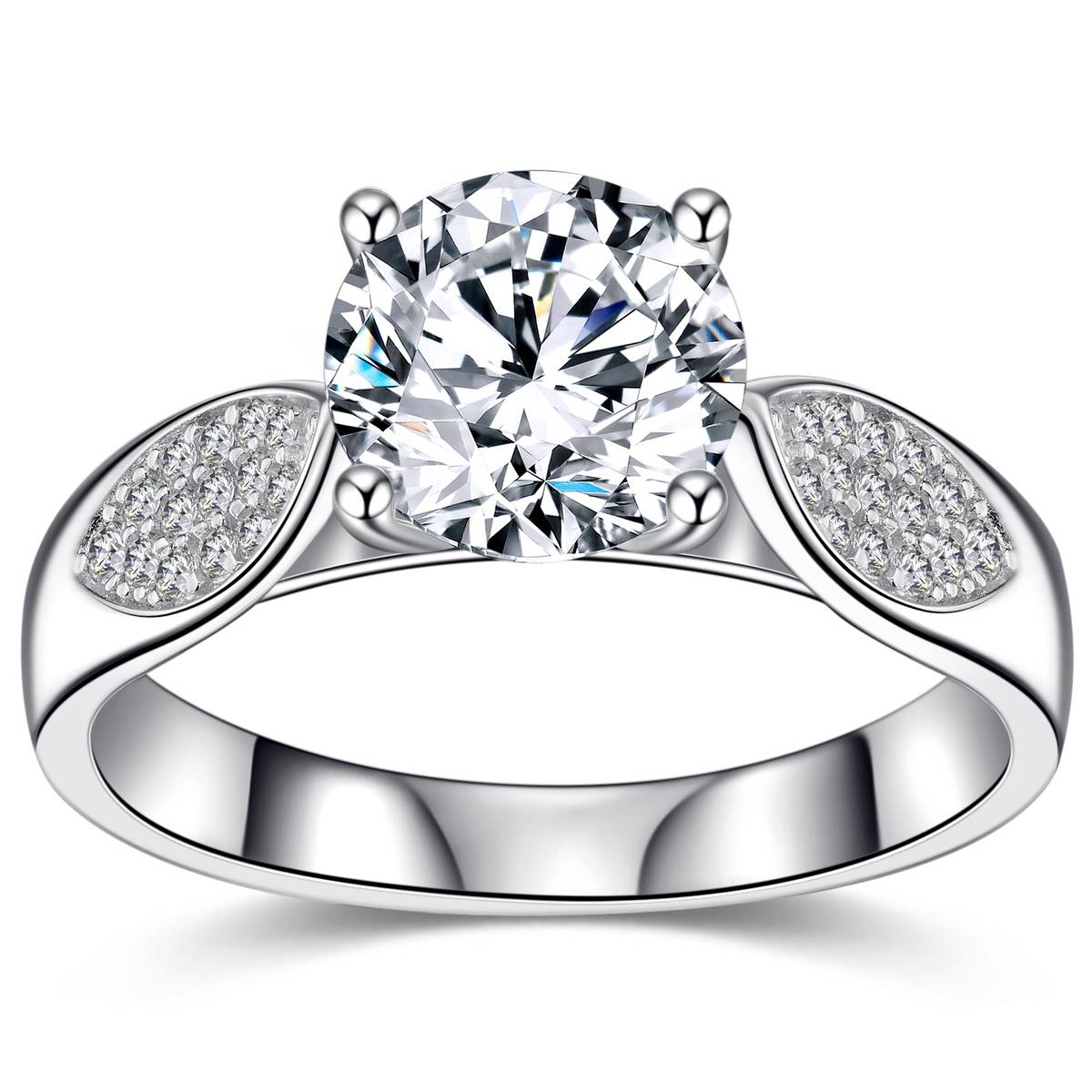 SR0654202款S925银镀18K金莫桑钻轻奢女戒2.2ct
