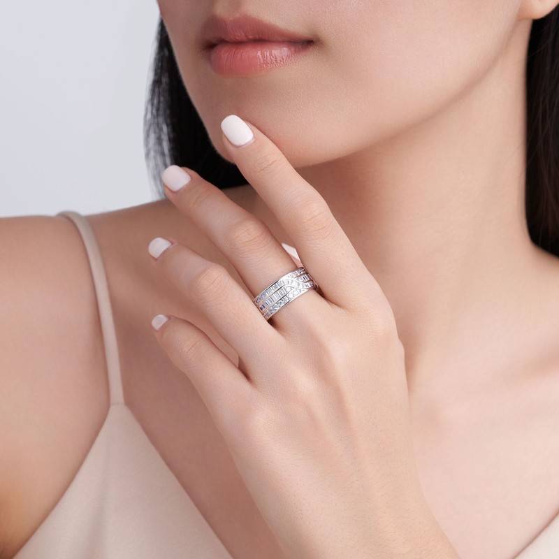 SR0652503款S925银镀18K金Moissanite满钻Affordable LuxuryRing4.6ct