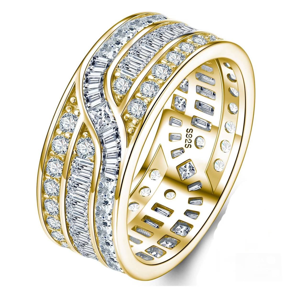 SR0652503款S925银镀18K金Moissanite满钻Affordable LuxuryRing4.6ct