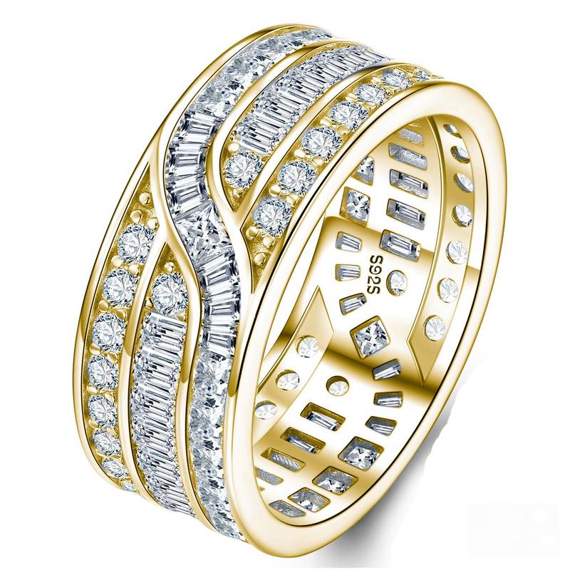 SR0652503款S925银镀18K金Moissanite满钻Affordable LuxuryRing4.6ct