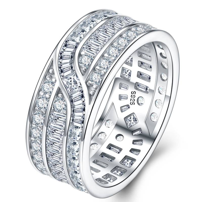 SR0652503款S925银镀18K金Moissanite满钻Affordable LuxuryRing4.6ct