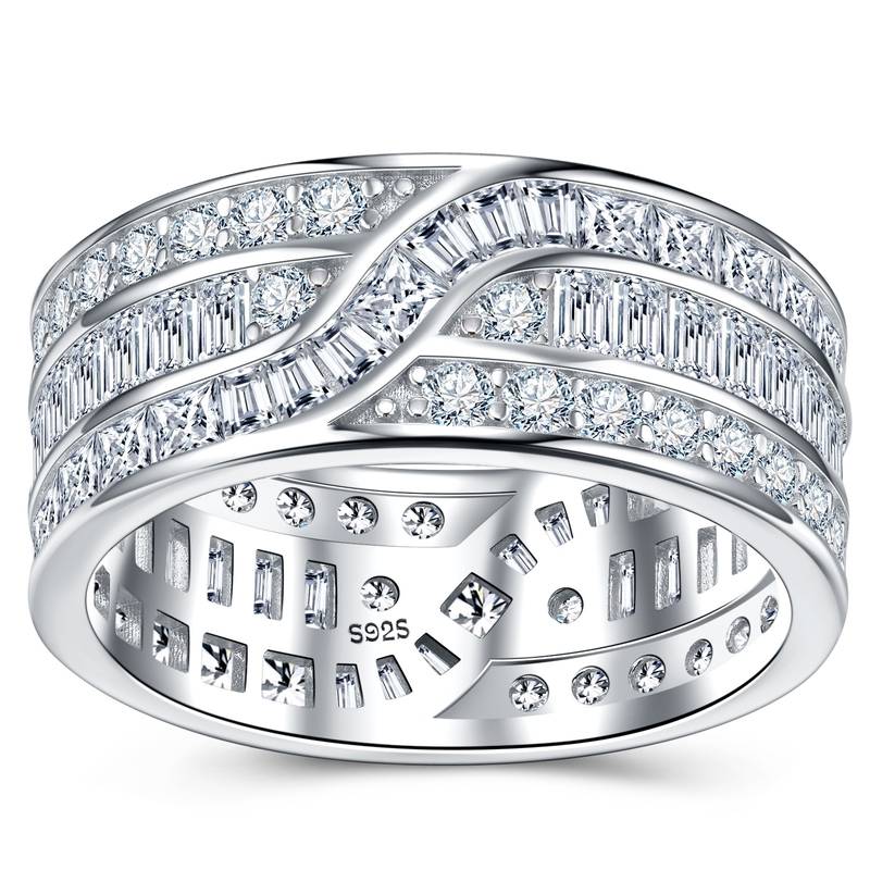 SR0652503款S925银镀18K金Moissanite满钻Affordable LuxuryRing4.6ct