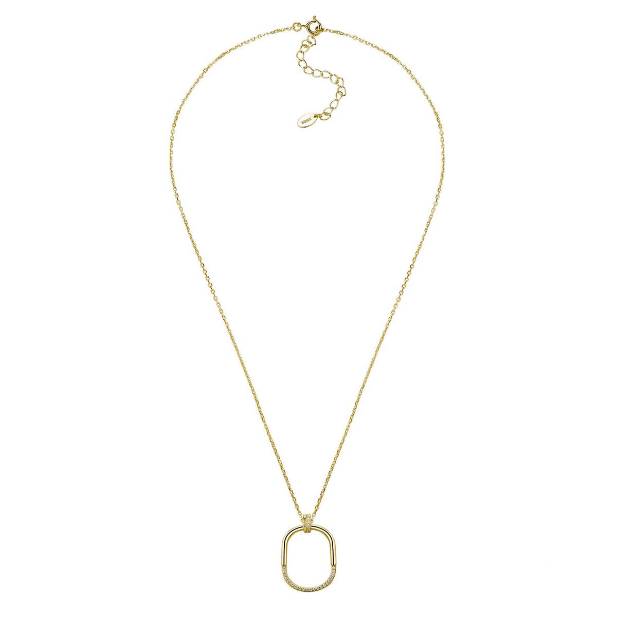 SN0131606款S925银镀18K白金莫桑钻几何吊坠0.16ct