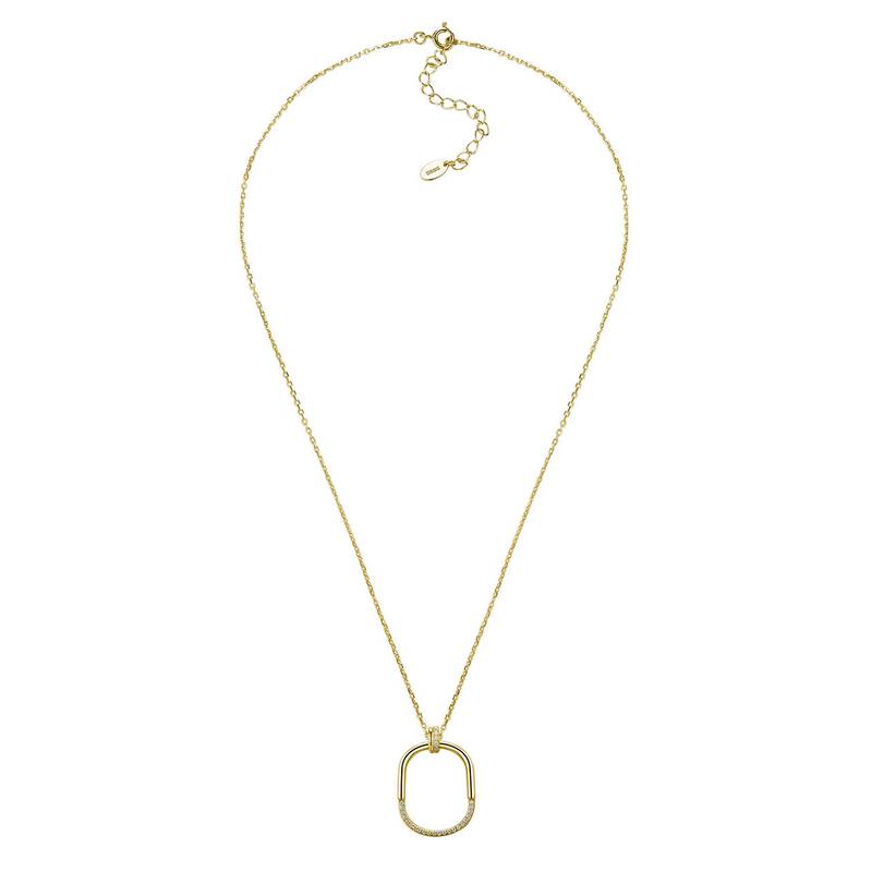 SN0131606款S925银镀18K白金莫桑钻几何吊坠0.16ct