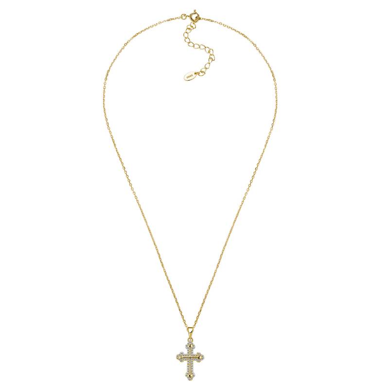SP0416106款S925银镀18K白金Moissanite十字架Pendant0.31ct