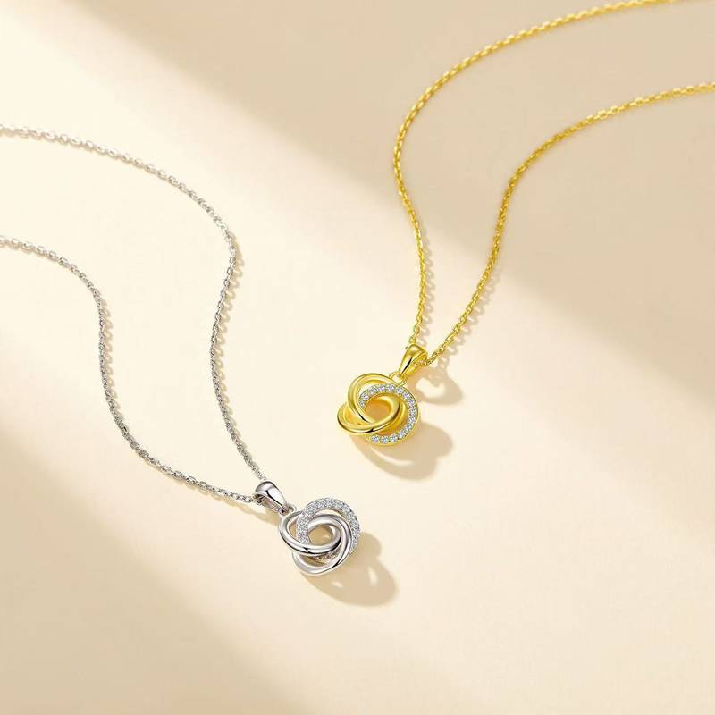 SN0167105款S925银镀18K白金莫桑扭结Pendant0.13ct