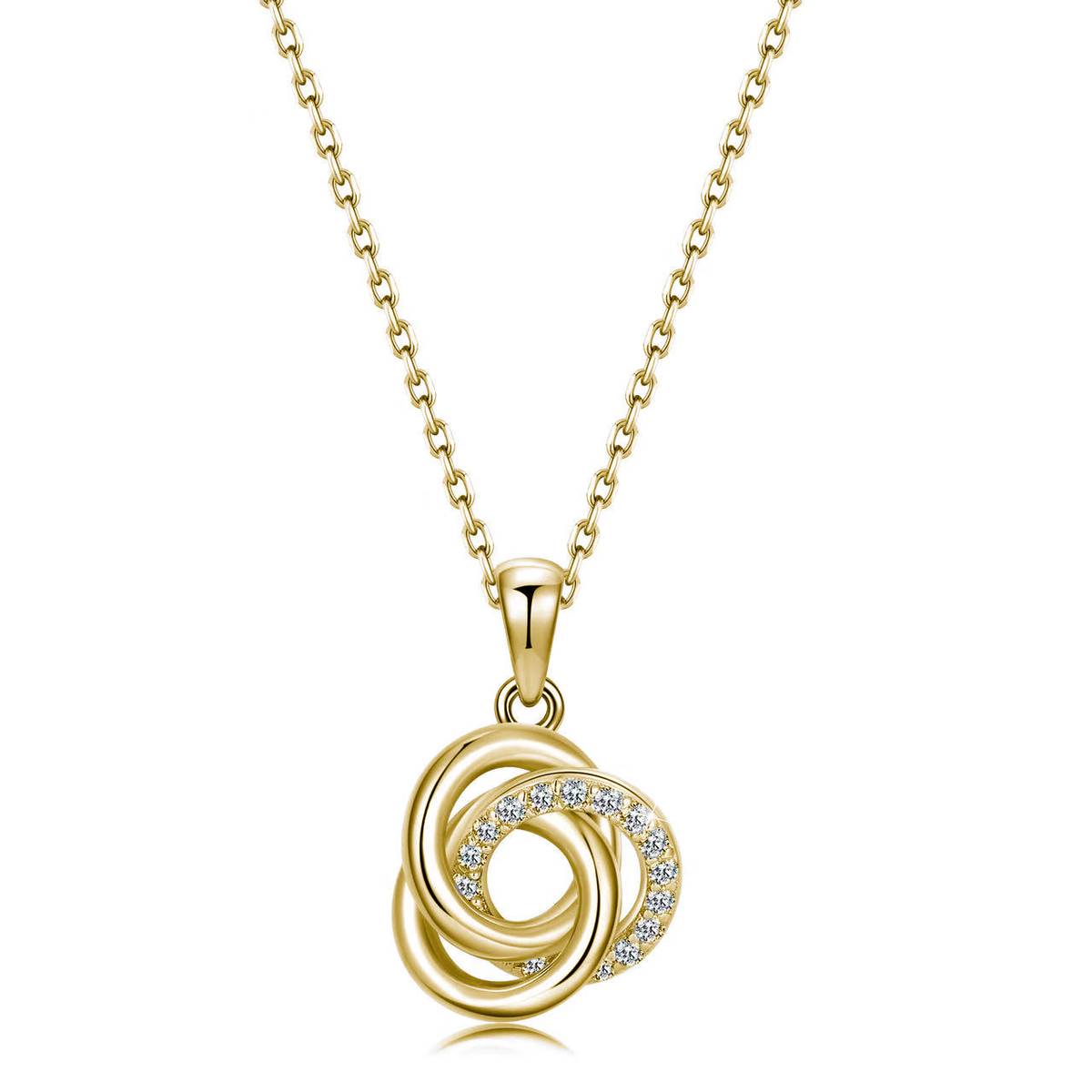 SN0167105款S925银镀18K白金莫桑扭结Pendant0.13ct