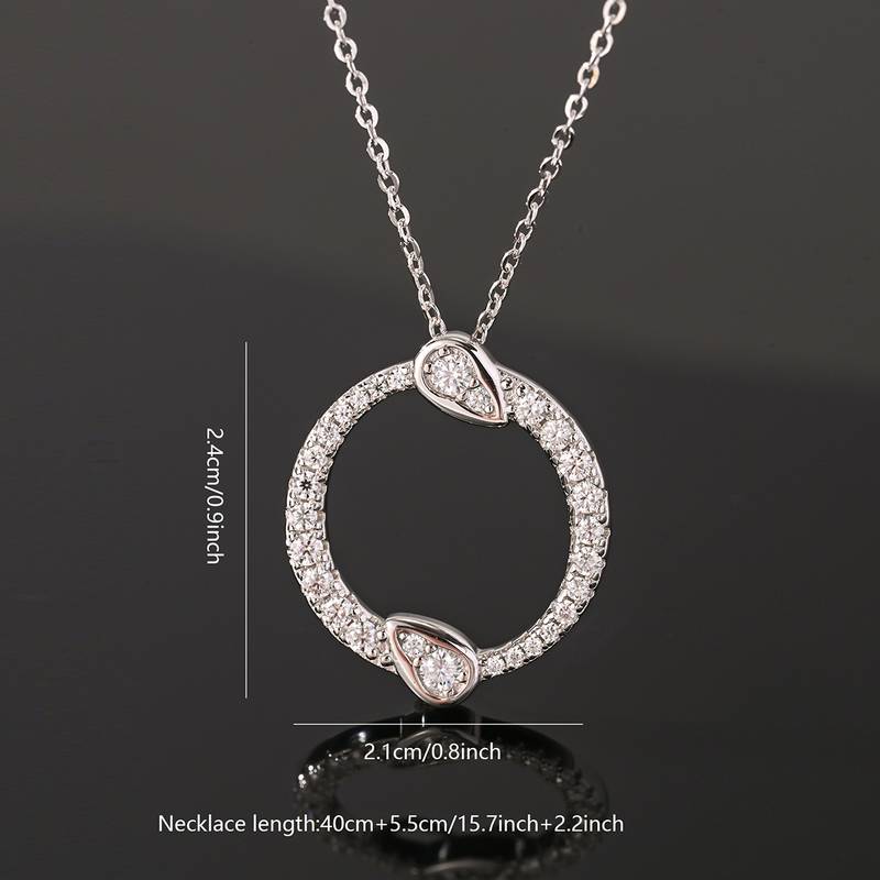 MP0088款S925银镀18K白金Moissanite双向奔赴Necklace