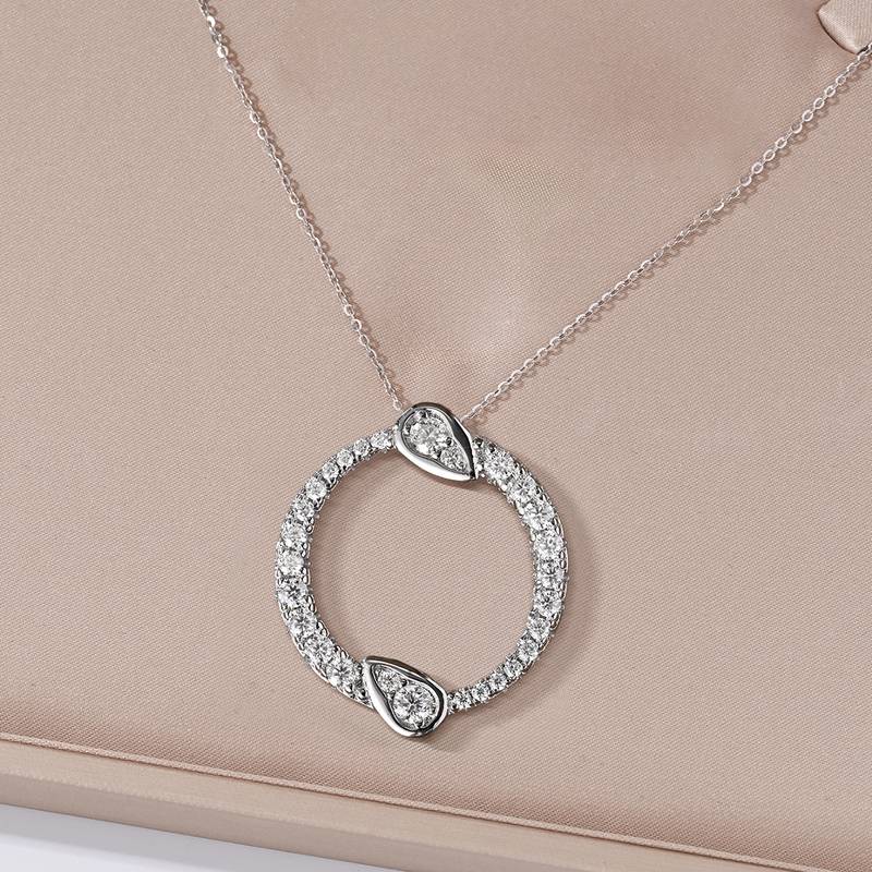 MP0088款S925银镀18K白金Moissanite双向奔赴Necklace