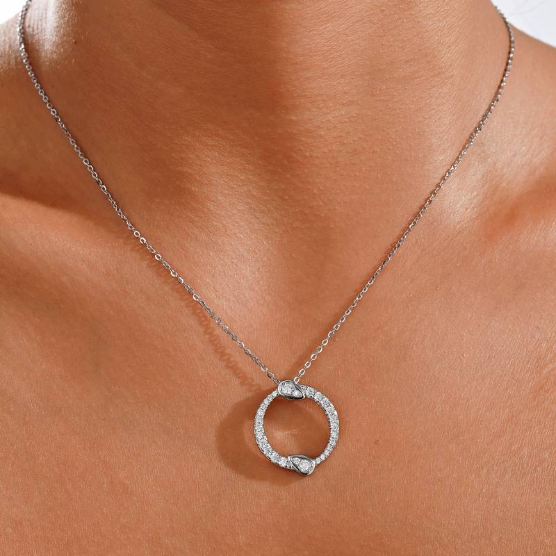 MP0088款S925银镀18K白金Moissanite双向奔赴Necklace