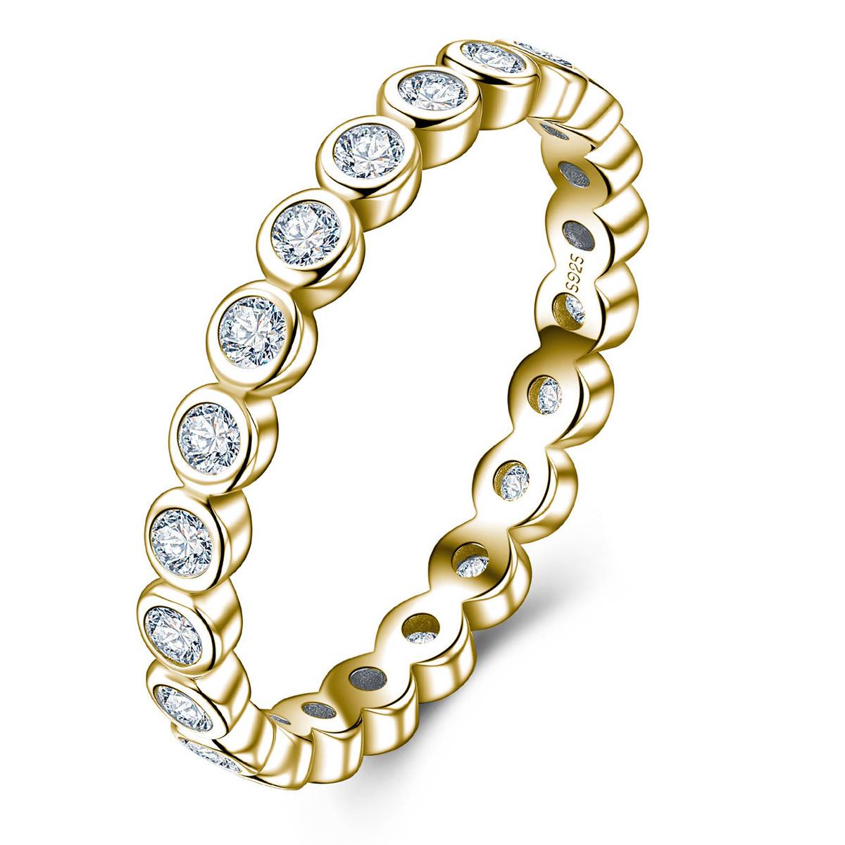 SR0233811款S925银镀18K金幸福包围全MoissaniteRing0.6ct/1.14ct