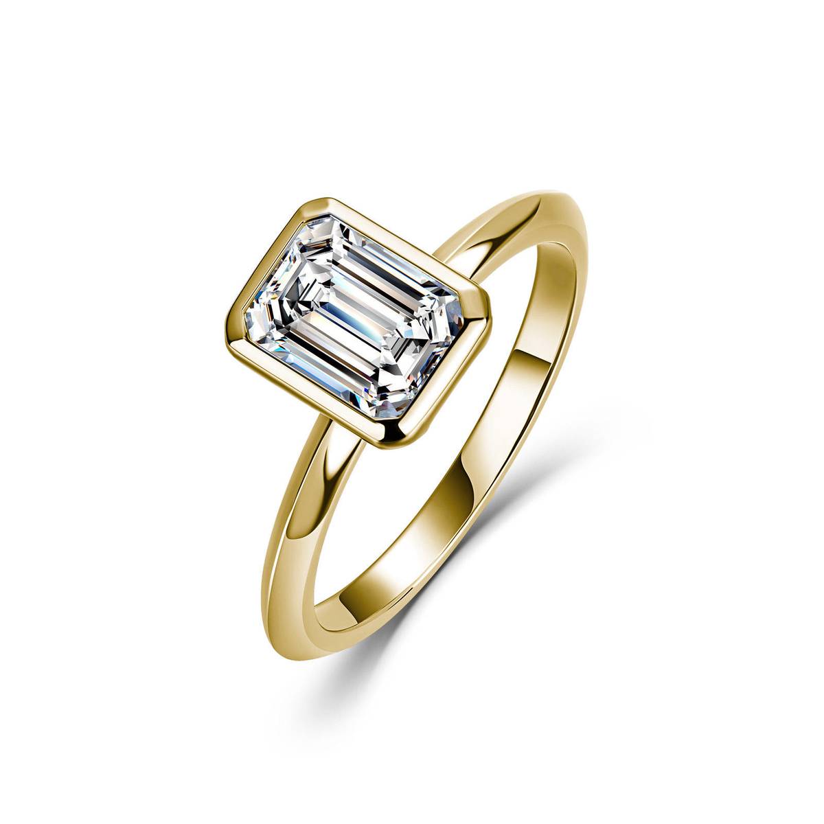 SR0618904款S925银镀18K金包镶祖母绿形MoissaniteWomen's Ring8*6mmmm/2.0ct