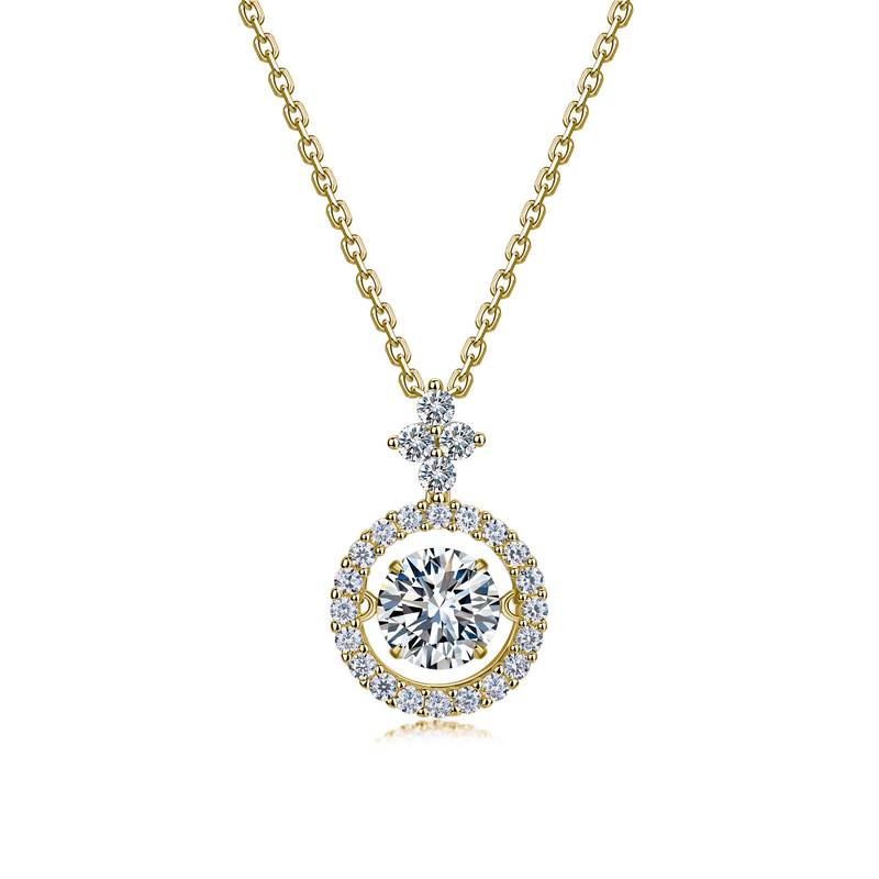 SP0529603款S925银镀18K金Moissanite灵动摇弋生辉Pendant1.7ct