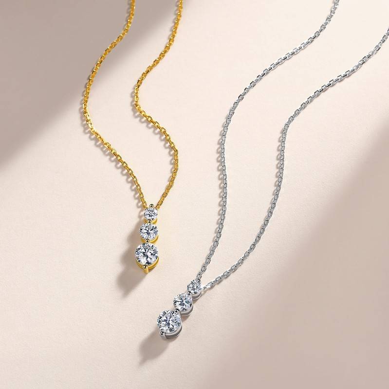 SN0217402款S925银镀18K金MoissaniteFashionNecklace0.9ct