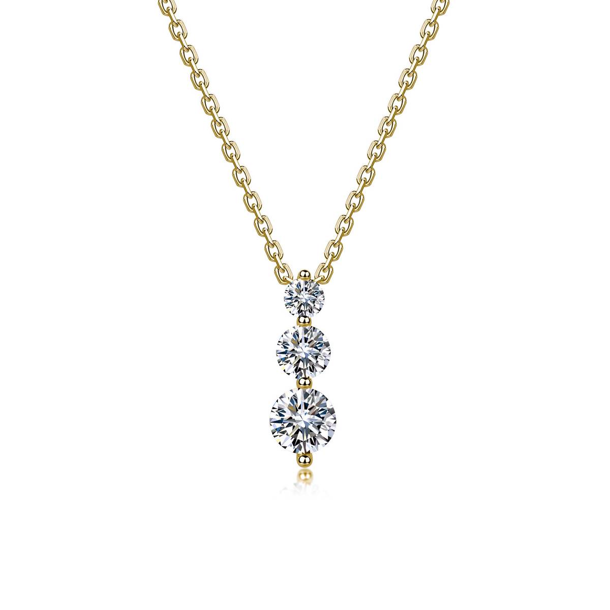 SN0217402款S925银镀18K金MoissaniteFashionNecklace0.9ct