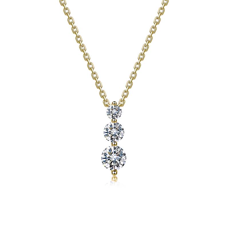 SN0217402款S925银镀18K金MoissaniteFashionNecklace0.9ct