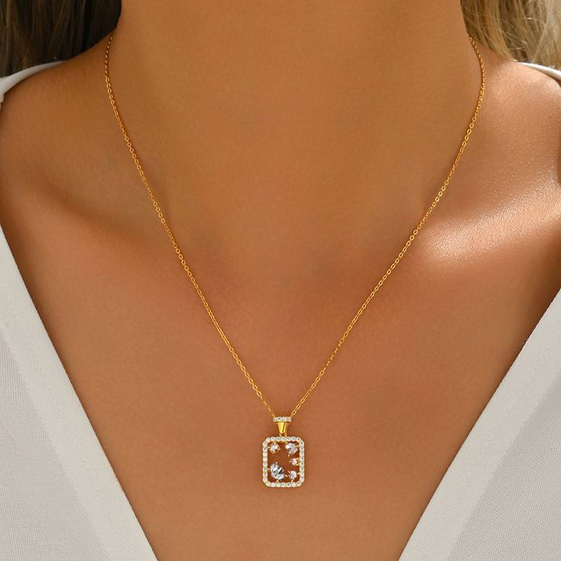 FX39888款S925银镀18K金莫桑钻魔法瓶子项链1.4ct
