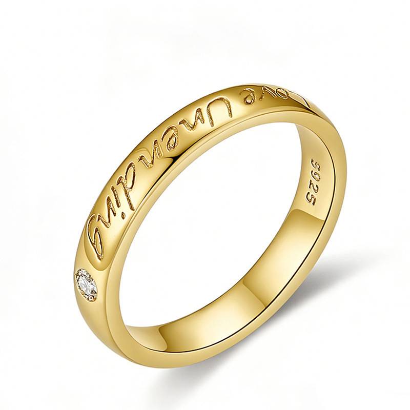 FX39298款S925银镀18K金love unending无尽的爱MoissaniteRing0.035ct